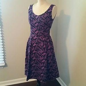 Betsey Johnson Purple & Black Fly Embroidery Dress